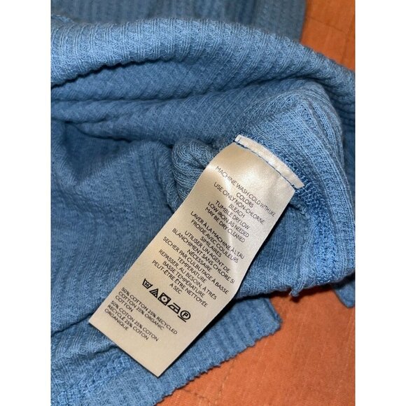 Free People We The Free Blue Ribbed Long Sleeve Tunic Top S - Picture 9 of 12